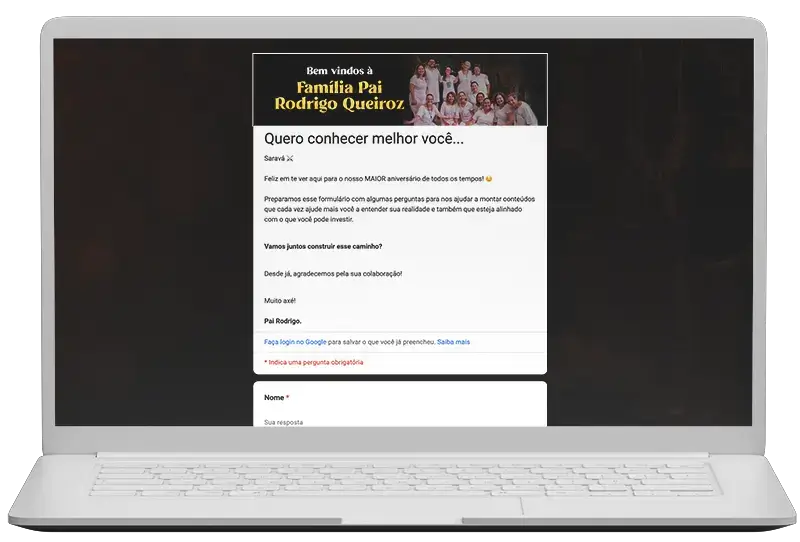 Vantagem - Alinhamento inicial via formulário